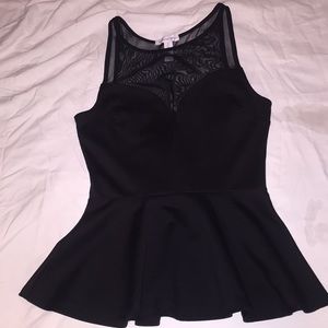 Black top. Small. Never actually worn. Very cute.